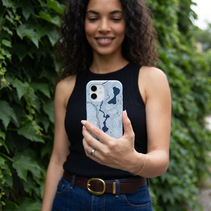 Powder Blue Contour Lines iPhone 11 Pro Case