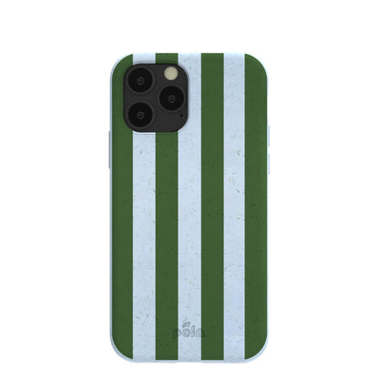 Powder Blue Big Evergreen Stripes iPhone 11 Pro Case