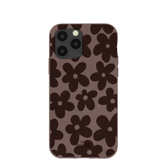 Chocolate Brown Earthy Blooms iPhone 11 Pro Case