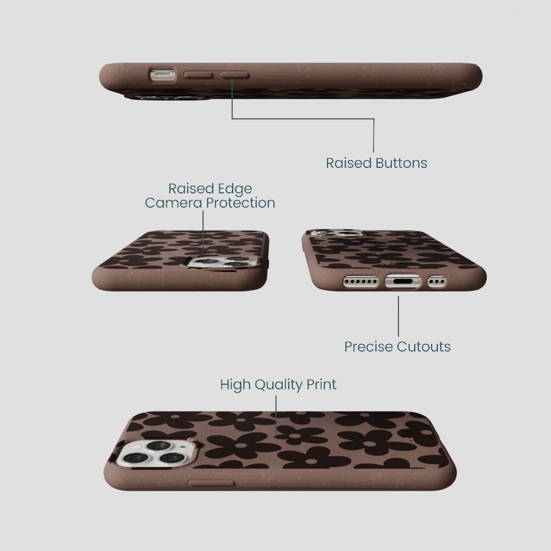 Chocolate Brown Earthy Blooms iPhone 11 Pro Case