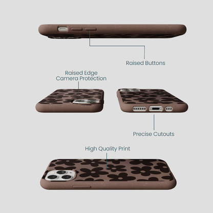 Chocolate Brown Earthy Blooms iPhone 11 Pro Case