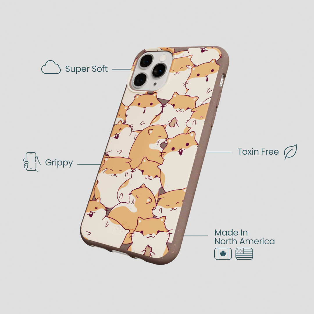 Chocolate Brown Happy Hamsters iPhone 11 Pro Case