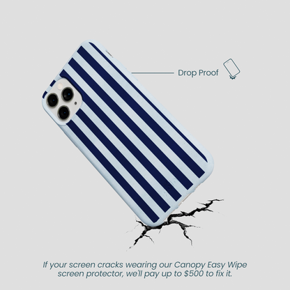 Powder Blue Navy Stripes iPhone 11 Pro Case