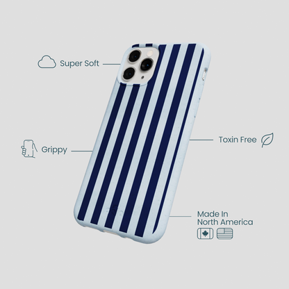 Powder Blue Navy Stripes iPhone 11 Pro Case